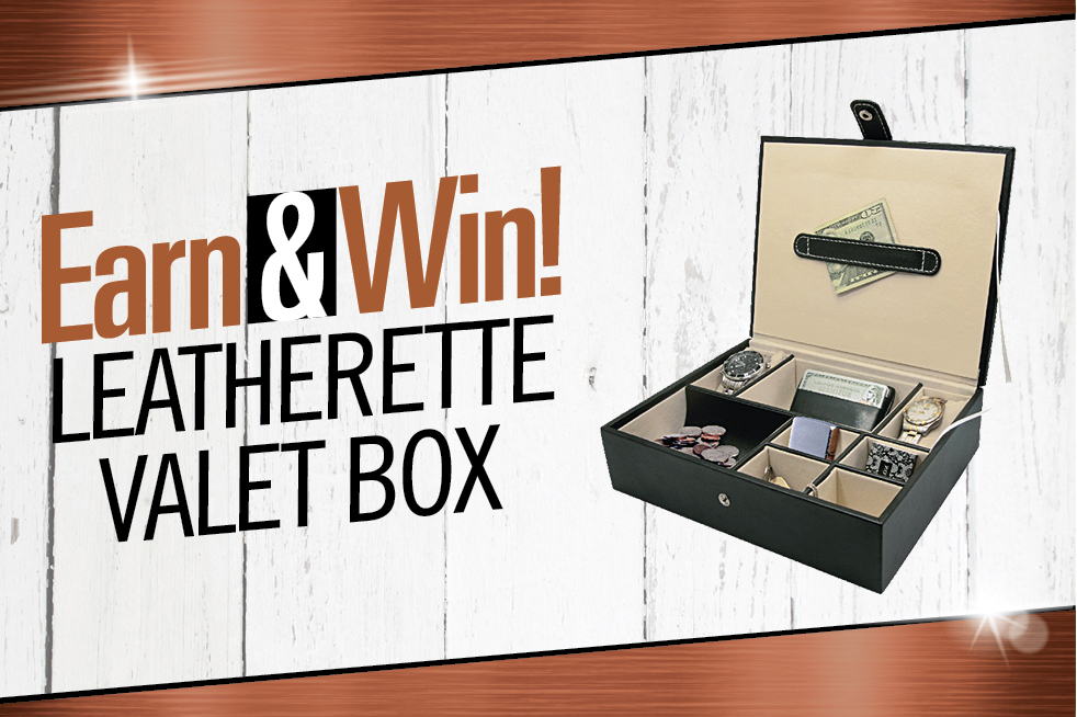 Earn & Win Leatherette Valet Box