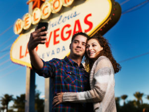 Las Vegas sign selfie