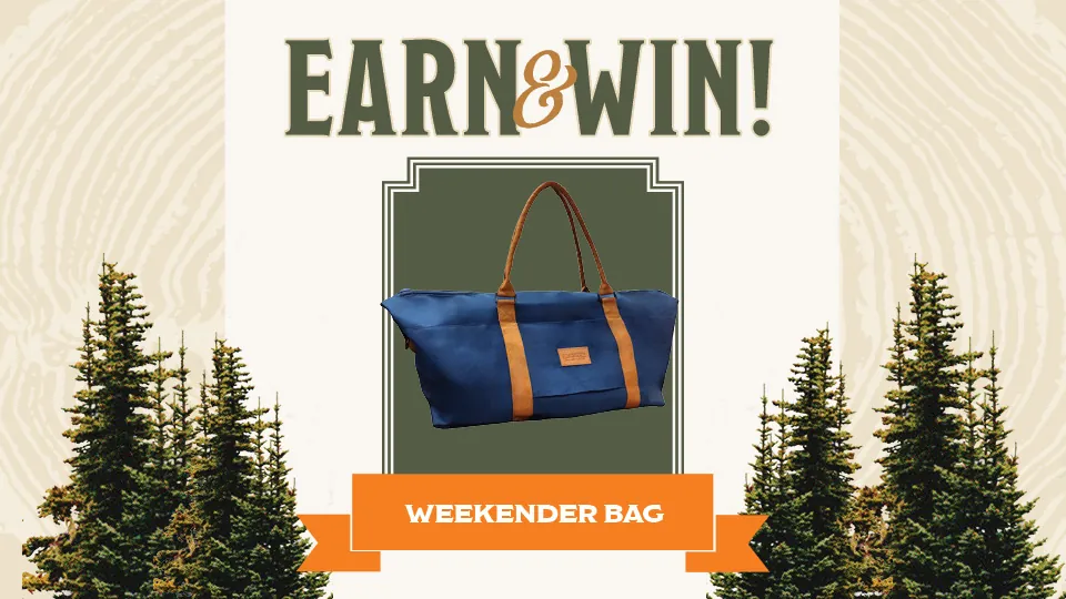 Earn & Win, weekender bag