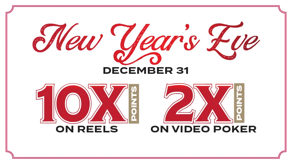 New Year's Eve Point Multiplier at Silverton Casino