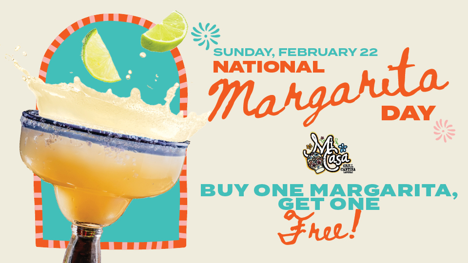 National Margarita Day at Mi Casa Grill Cantina; photo of margarita with limes