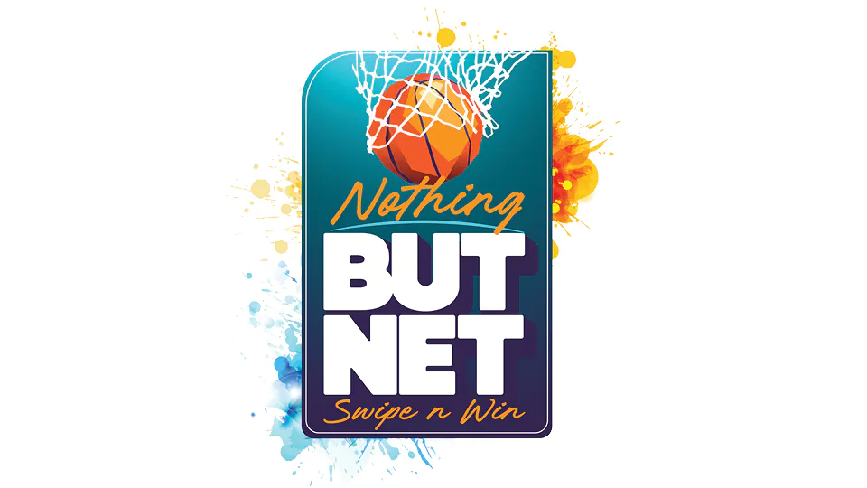 Nothing But Net Swipe N Win at Silverton Casino, illustration of basketball going through a net