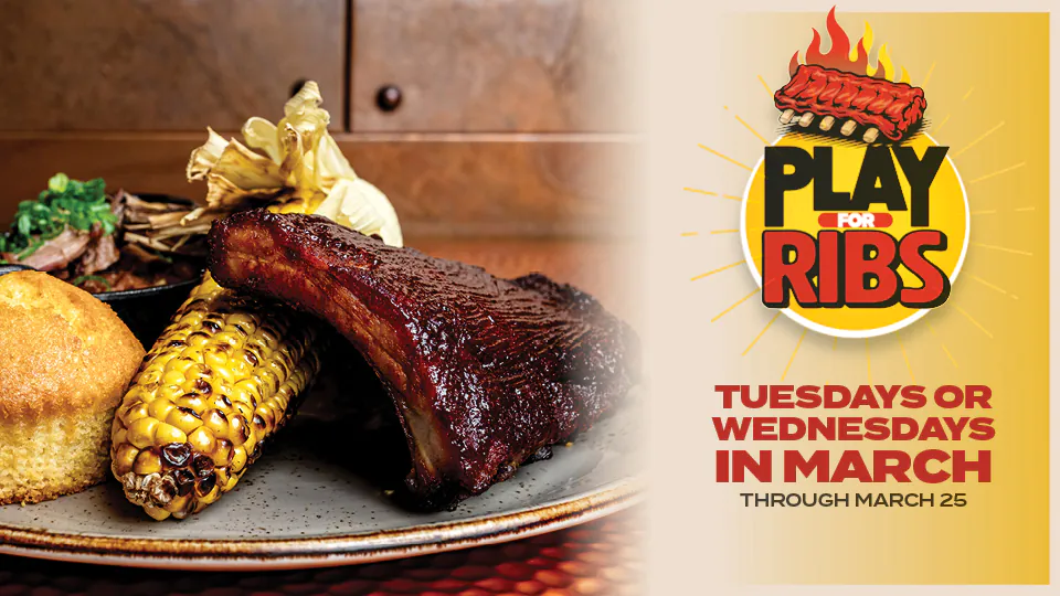 Play for Ribs, Sundance Grill at Silverton Casino; photo of half rack of ribs plate