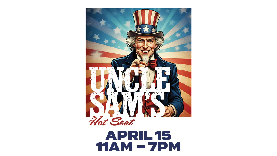 Uncle Sam's Hot Seat at Silverton Casino, graphic of bearded man in patriotic costume