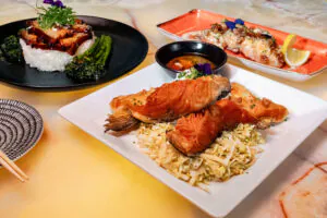 Mother's Day Specials at Su Casa Sushi, Silverton Casino; Salmon Kama, Popcorn Shrimp, Braised Pork Belly